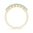thumbnail image 2 of ANGARA Natural Half Eternity Seven Stone Aquamarine Wedding Ring in 14K Yellow Gold for Women (Size-3mm) | March Birthstone, Birthday, Anniversary, Jewelry Gift for Women | Natural Aquamarine Ring, 2 of 12