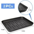 thumbnail image 2 of 2 Pack Small Boot Tray and Shoe Tray, 13.8"x10.8" Waterproof Non-Slip Mat for Entryway, Indoor Outdoor Use, Multi-Purpose Tray for Plants, Black, 2 of 7