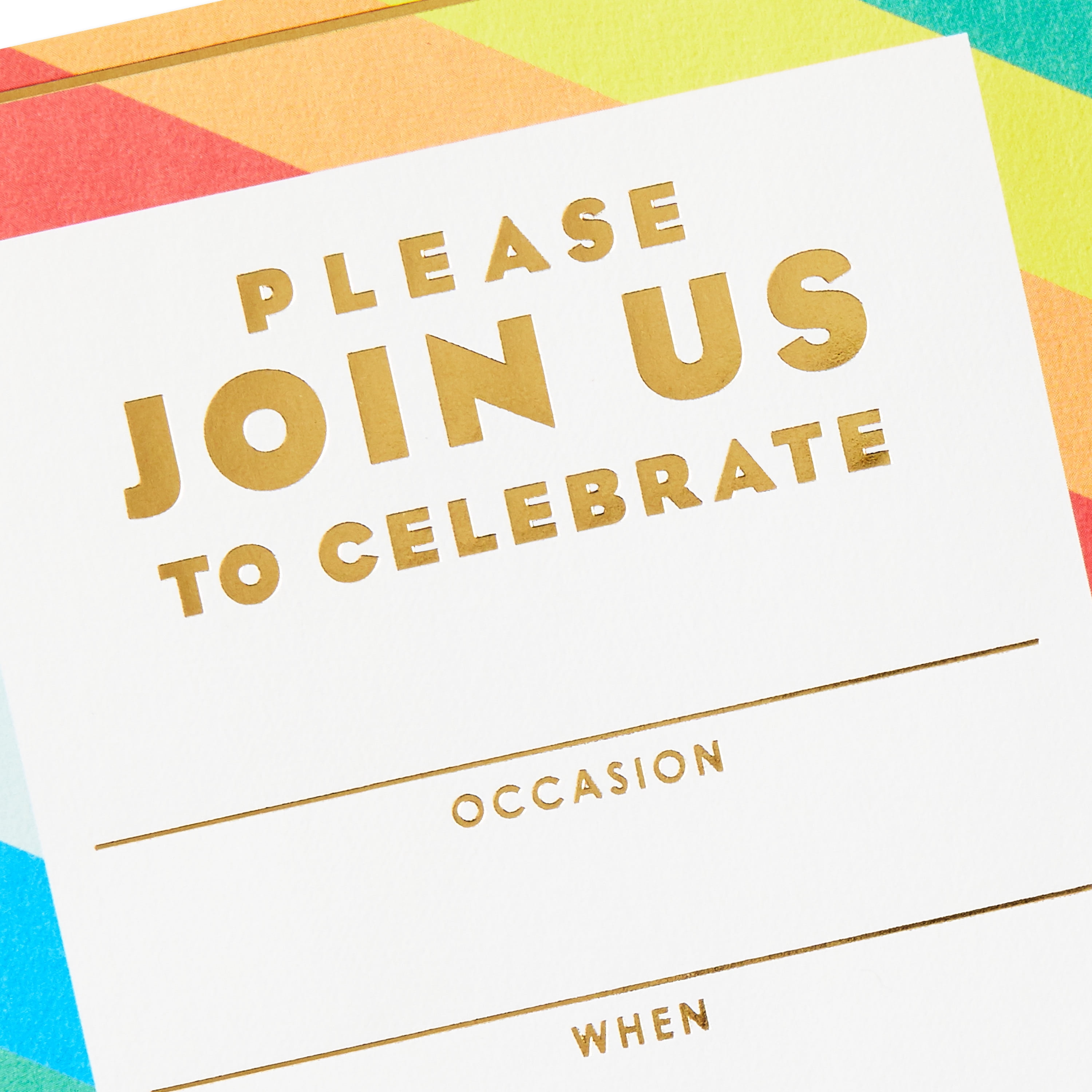 Hallmark Party Invitations, Diagonal Rainbow Stripes, 10 ct.
