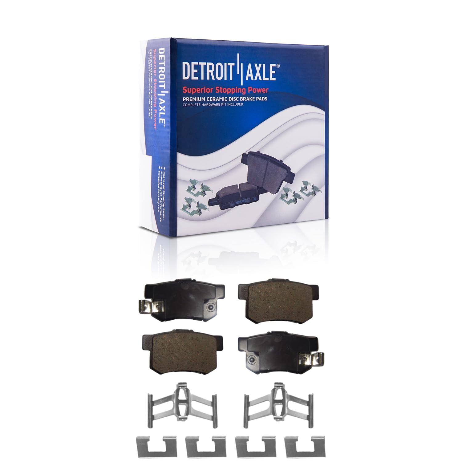 Detroit Axle - Brake Kit for 2002 2003 2004 Honda CR-V Disc Brakes Rotors and Ceramic Brake Pads Front and Rear Replacement 5 Lugs