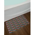 thumbnail image 2 of Abstract Bath Mat, Wavy Pattern of Diagonal Ornaments Stripes Raindrops and Circles, Plush Bathroom Decor Mat with Non Slip Backing, 29.5" X 17.5", Charcoal Grey Multicolor, by Ambesonne, 2 of 2