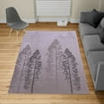 thumbnail image 2 of Country Turkish Area Rug, Pine Trees in the Forest on Foggy Seem Ombre Backdrop Wildlife Adventure Art, Soft Carpet for Living Room Decor, 5.2' X 7.6', Pale Lavender, by Ambesonne, 2 of 4