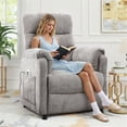 thumbnail image 3 of Power Recliner Chair, Holaki Electric Power Recliner with Side Pocket and Remote, Modern Chenille Fabric Recliner Chairs for Adults, Small Recliner for Small Space Nursery Living Room, Grey, 3 of 9