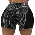 thumbnail image 2 of Rateoe Geometric Lines Dog Art Printed Power Workout Shorts for Women Tummy Control Squat Proof Ribbed Thick Seamless Scrunch Active Short-X-Large, 2 of 8