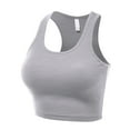 thumbnail image 2 of FashionMille Women Sleeveless Rib Racerback Workout Sports Crop Tank Top, 2 of 5