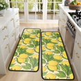 thumbnail image 4 of Kitchen Rugs Sets Of 2,Yellow Lemon Fruits GreenLeaves Pattern Anti Fatigue Kitchen Mat Rugs Non Slip Washable,Decorative Kitchen Floor Mats for Kitchen,Sink,Laundry,17"x47"+17"x47", 4 of 5