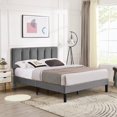 thumbnail image 1 of VECELO Twin/Full/Queen Upholstered Bed Frame with Adjustable Headboard, No Box Spring Needed/Easy Assembly, Dark Gray, 1 of 6