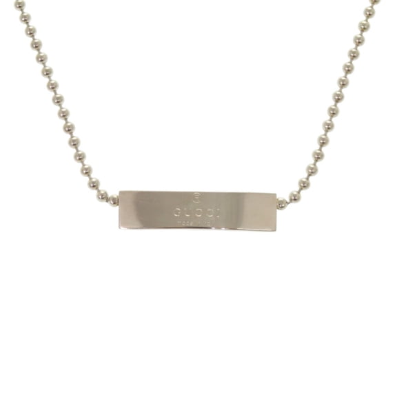 Pre-Owned Gucci logo plate ball chain 1697AR sterling silver 925... (Good)