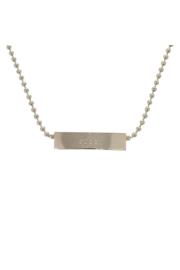 Pre-Owned Gucci logo plate ball chain 1697AR sterling silver 925... (Good)