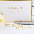 thumbnail image 3 of 6 Pairs Hypoallergenic Stud Earrings Set, 14K Gold/Silver Plated Cubic Zirconia Earrings for Women  Men's Earring Sets, 3 of 8