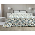 thumbnail image 1 of Nautical Down Alternative Comforter, Continuous Waves with Seahorse Starfish and Dolphins, Microfiber Quilt for All Season, 5 Sizes, Pale Blue Pale Blue, by Ambesonne, 1 of 3