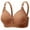 Brown, variant on Womens Wireless Bras Comfortable Push Up Non Steel Hoop Gathered Middle Button Breastfeeding Breathable Elastic Underwear Daily Bra