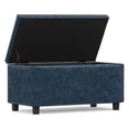 thumbnail image 5 of Cosmopolitan 34 in.W Contemporary Storage Ottoman in Denim Blue Faux Leather, 5 of 14