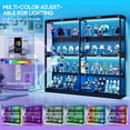 thumbnail image 4 of VANACC 75"×16" Display Cabinet with Glass Doors and RGB Lights, 4-Tier Storage Display Case, Adjustable Shelves, MDF and Tempered Glass, Black, 4 of 9