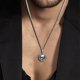 thumbnail image 4 of Collares de cristales reales con colgante de calavera Memento Mori Skullss collar realista festivo efecto 3D calavera de plata para hombres---Produ, 4 of 4