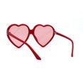 thumbnail image 4 of Womens Oversize Heart Shape Beveled Jewel Lens Sunglasses Red Pink, 4 of 4