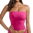 thumbnail image 1 of Tqcoqu Camisole pour Femmes de Couleur Unie Sans Bretelles Dos Magnifique Courte Ajustée Type Intégré Sans Bretelles, 1 of 2