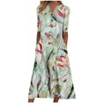 thumbnail image 2 of Summer Dresses for Women 2025 Plus Size Short Sleeve V-Neck Maxi Dress with Pocket Sundresses for Women Beach Fashion, 2 of 5