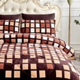 thumbnail image 3 of JML Plush Sherpa Bed Blanket, Fluffy & Soft, Reversible, Thick, King 79"x91",Coffee Plaid, 3 of 7