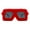 Red (Black), variant on Fuzzy Fluffy Sunglasses Oversized Square Rectangle Frame UV400 Pink