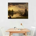 thumbnail image 2 of ARISTURING  Native American Sioux Indians Teepee Camp Painting Poster Canvas Wall Art Living Room Bedroom Dining Room Decor Mural, 2 of 4