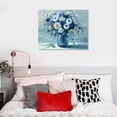 thumbnail image 5 of ARISTURING  Vintage Flowers Canvas Wall Art Blue White Blossom Canvas Painting Retro Flowers in Vase Canvas Pictures Blue Ocean Background Artwork Prints for Bathroom Bedroom Wall Decor, 5 of 6