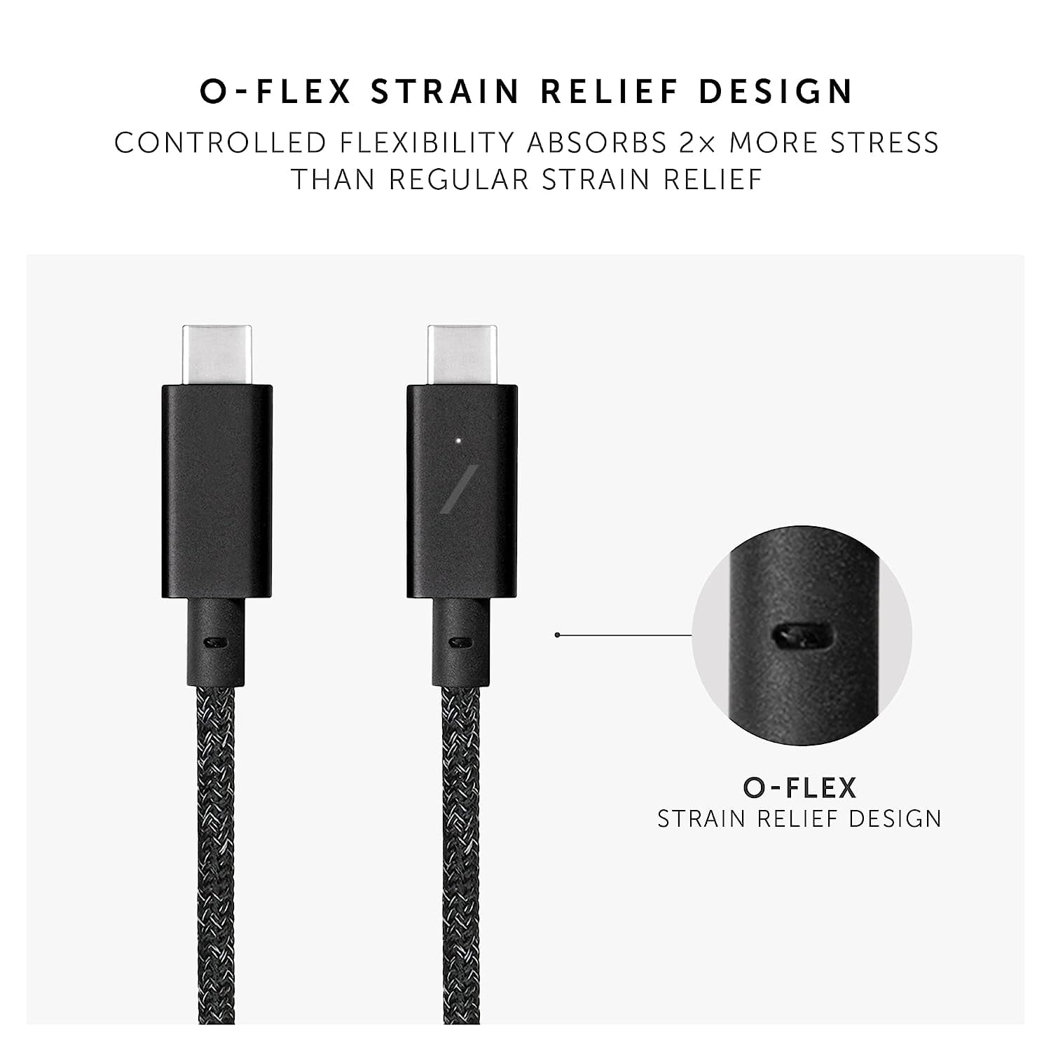 Native Union Belt Cable Pro - 240W USB Type C - 8ft Ultra-Strong Charging - Leather Strap (Cosmos)