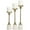 Gold Slim Solid Conical S/3 15, 13, 11"H, variant on DecMode 3 Candle Gold Aluminum Metal Slim Candle Holder with White Marble Base, Set of 3