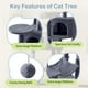 thumbnail image 2 of EDX Torre Cat Tree de 44" para Gatos de Interior, Torre de Escalada Duradera de Varios Niveles, Casa para Mascotas con Rascador de Sisal Natural, Condominio Acogedor, Plataforma Extendida, Juguete para Gatitos y Hamaca, Gris Oscuro, 2 of 7