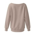 thumbnail image 3 of One Shoulder Sweatshirts for Women 2025 Long Sleeve Lightweight Plain Sweatshirt Pullover Tops Fall Outfits, 3 of 6