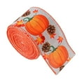 thumbnail image 2 of Neoyler Decorative Ribbon for Thanksgiving with Christmas Decorations Fabric Plaid Edge Soft Texture Suit for Holiday Crafts Home Embellishments 2.4in Orange, 2 of 5