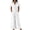 White #1, variant on Dressy Jumpsuits for Women Button Down Loose Lapel Romper One Piece Business Casual jumpsuit with Pockets Green 2XL