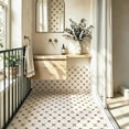 thumbnail image 5 of 10Pcs Geometric Minimalist Peel and Stick Floor Tiles， 12x12in Covers 10 Sq. Ft. SelfAdhesive DIY Vinyl Flooring， Removable and Waterproof for Bathroom， Kitchen， Living Room， Staircase, 5 of 8