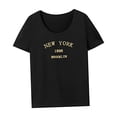 thumbnail image 4 of Camiseta de mujer verano simple transpirable cuello redondo camiseta para oficina vacaciones mujer SG, 4 of 7