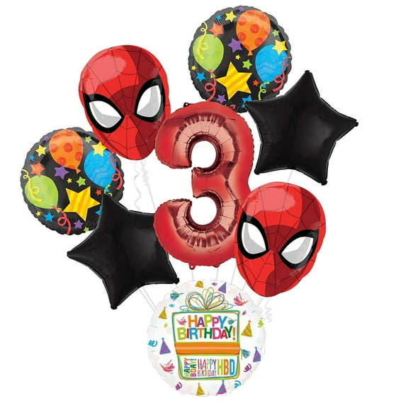 Spider-man Party Supplies 3rd Birthday Spider man Mask Balloon Bouquet Decorations