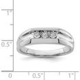 thumbnail image 5 of Sterling Silver Rhodium Plated Diamond Men's Ring (Size 9) Made In India qr5050-9, 5 of 6