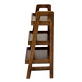 thumbnail image 3 of GOMYHOME 3-Tier Solid Wood Ladder Shelf, Small Storage Bookshelf, Walnut, 3 of 6