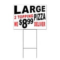 thumbnail image 1 of Large 2 Topping Pizza We Deliver (18" x 24") Yard Sign, Includes Metal Step Stake, 1 of 6