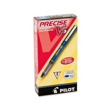 Pilot Precise V5 Roller Ball Pen, Extra Fine, Blue Ink, 12 Count