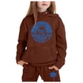 thumbnail image 3 of WMQPNNS Boys 2 Piece Set Boys 2 Piece Outfits Size 5 Long Sleeve Hoodie and Baggy Sweatpants Casual Two Piece Outfit Joggers Set(Size 5-6 Years, Coffee), 3 of 3