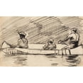 thumbnail image 3 of Winslow Homer 18x12 Black Modern Framed Museum Art Print Titled - Canoe with Three Men (1897), 3 of 5