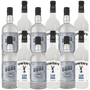 Dhōs Handcrafted Non-Alcoholic Vodka 6 Pack 750 ML Bottle w 6 Pack Owen’s Mixers Club Soda 750 ML Bottle - Keto-Friendly, Zero Sugar, Zero Calories, Zero Proof - Perfect for Mocktails - A