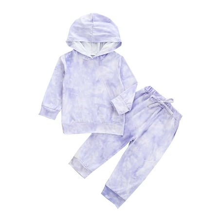 

baby girl clothes Pullover Tie-Dye Sweatshirt+Pants Baby Outfits Boys Hooded Outfits&Set