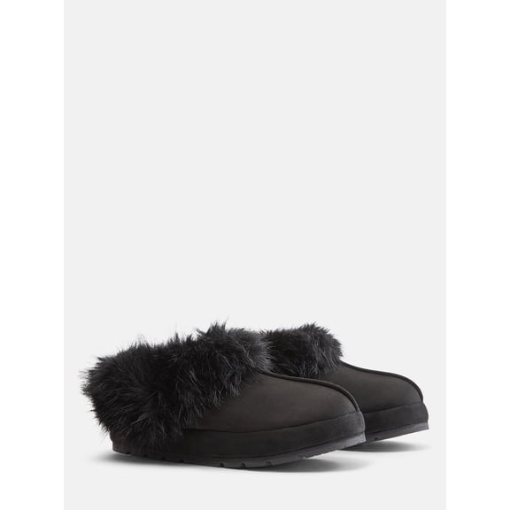 Joyspun Women's Faux Fur Slipper Booties