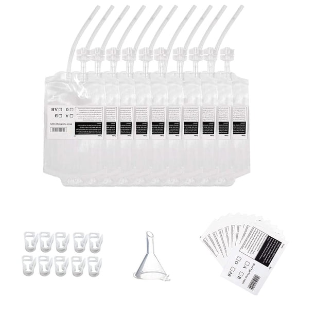 Clearance!Saco de sangre transparente para Halloween, juego de 350 ml, bricolaje, para accesorios de bolsa,suministros para fiesta en casa, accesorios de disfraces, saco de sangre de Halloween