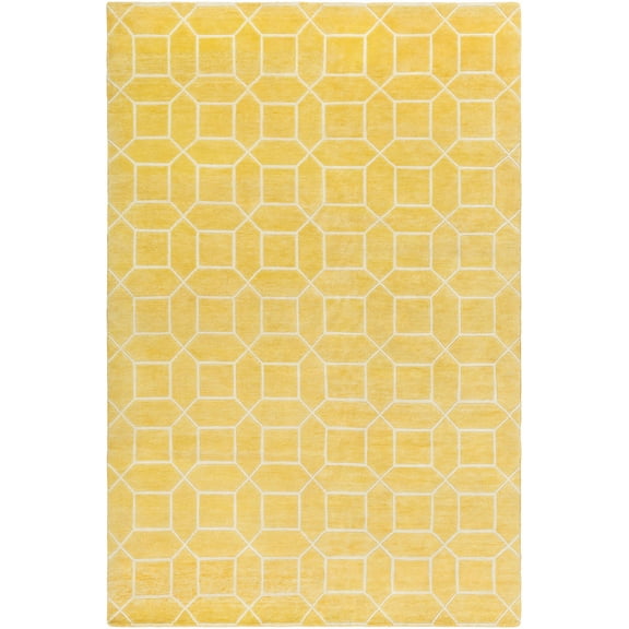 BoutiqueRugs Bryceville Contemporary Area Rug - Ivory, Mustard - 4' x 6'