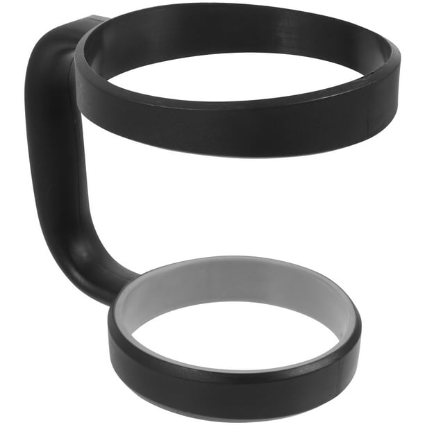 EeaseMX Vaso de 30 oz con asa de acero inoxidable para cerveza, con asa ajustable y antideslizante (negro)
