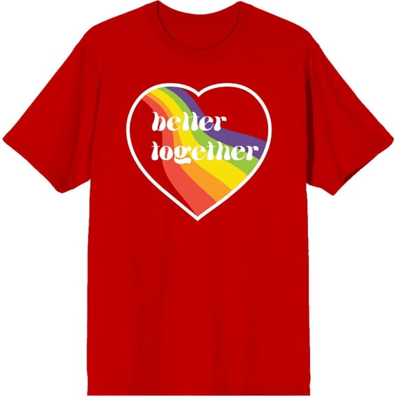 Pride Better Together Adult Red Crew Neck Short Sleee Tee-Large