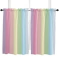 thumbnail image 4 of Candy Rainbow Stripes Small Curtain Rod Pocket Short Curtains Half Drapes Partition Cabinet Door Window Curtains Home Decor, 4 of 6