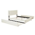 thumbnail image 4 of DreamBuck Queen Platform Bed with Trundle and Drawers, Wood Multifunctional Storage Bed Frame with LED Lights, USB Ports and Headboard, Queen Bed Frame for Adults, Teens, No Box Spring Needed, Beige, 4 of 9